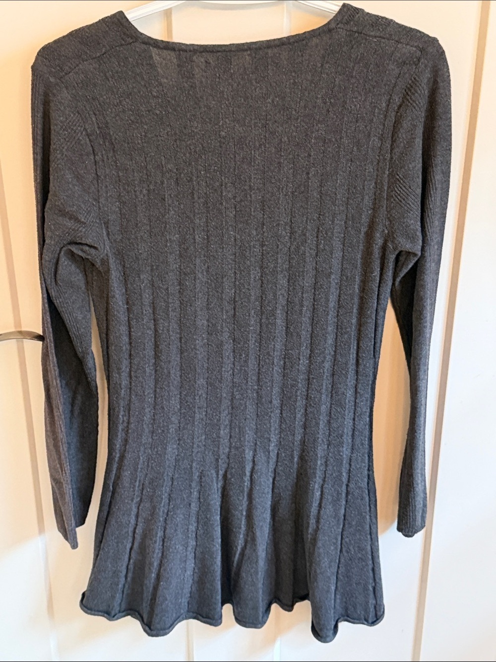 Max Studio Charcoal Ribbed V-Neck Tunic - Picture 6 of 6